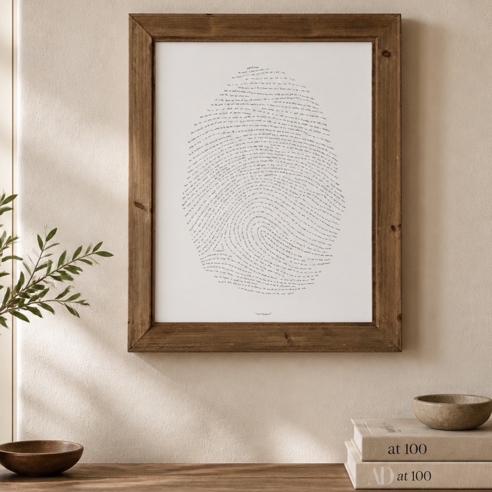 God's Fingerprint Framed Wall Art Bible Verses Scripture Framed 16x20 Religous